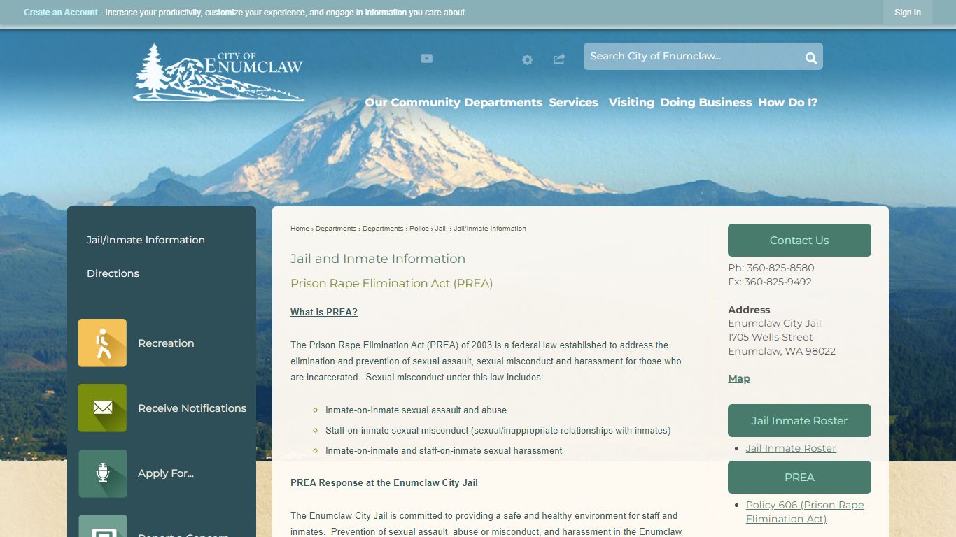 Jail and Inmate Information | Enumclaw, WA - Official Website