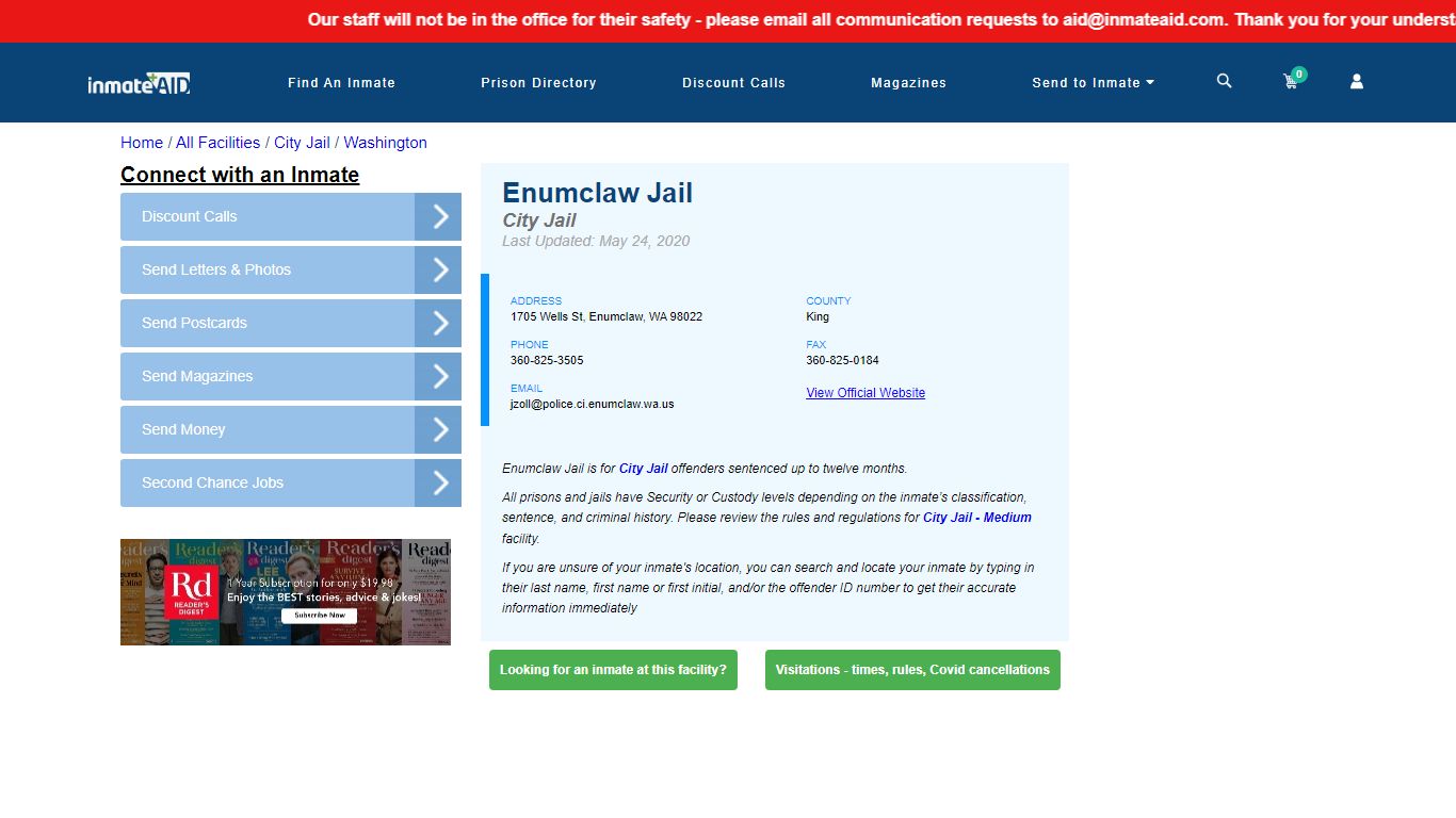 Enumclaw Jail | Inmate Locator