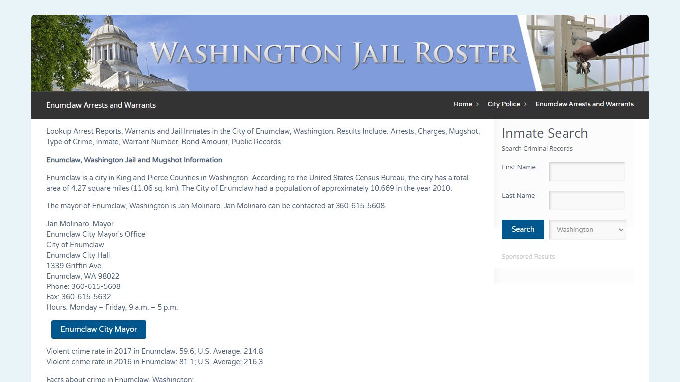 Enumclaw Arrests and Warrants | Jail Roster Search