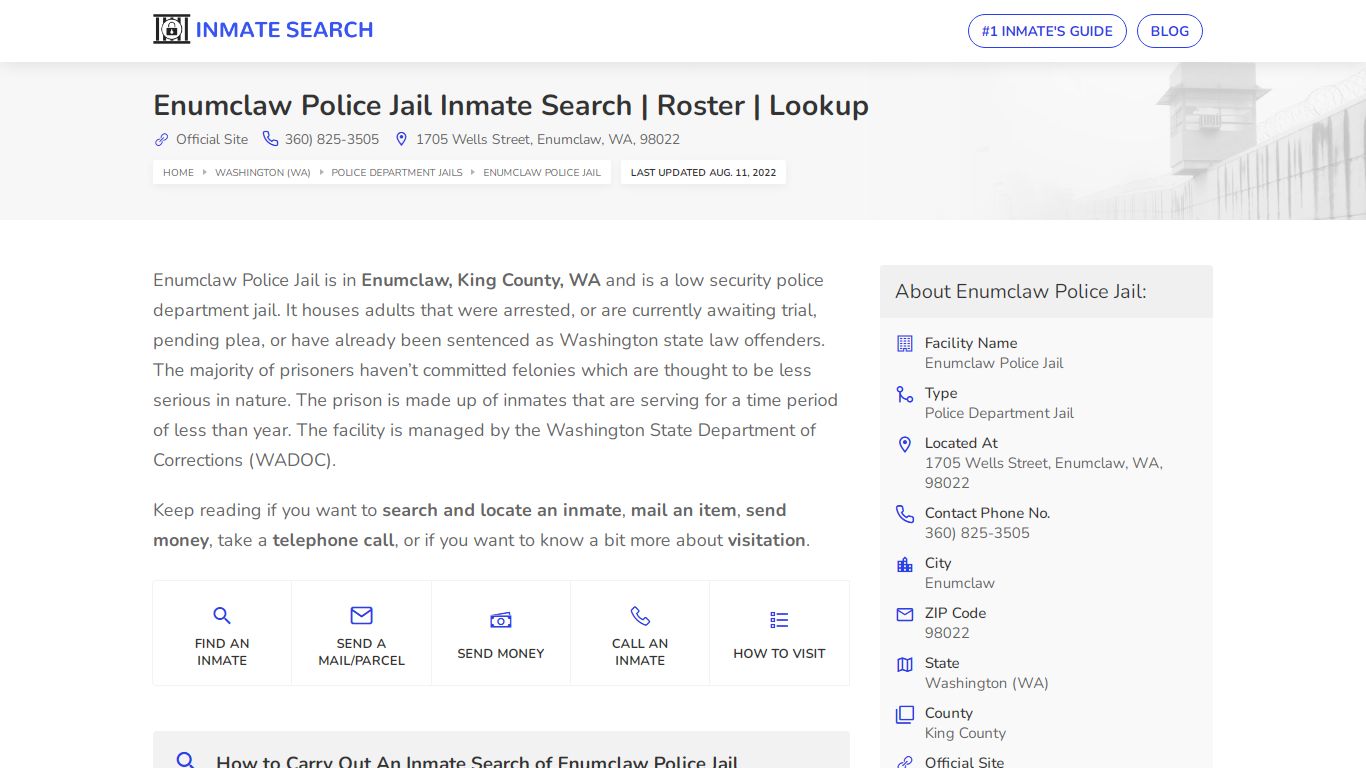 Enumclaw Police Jail Inmate Search | Roster | Lookup