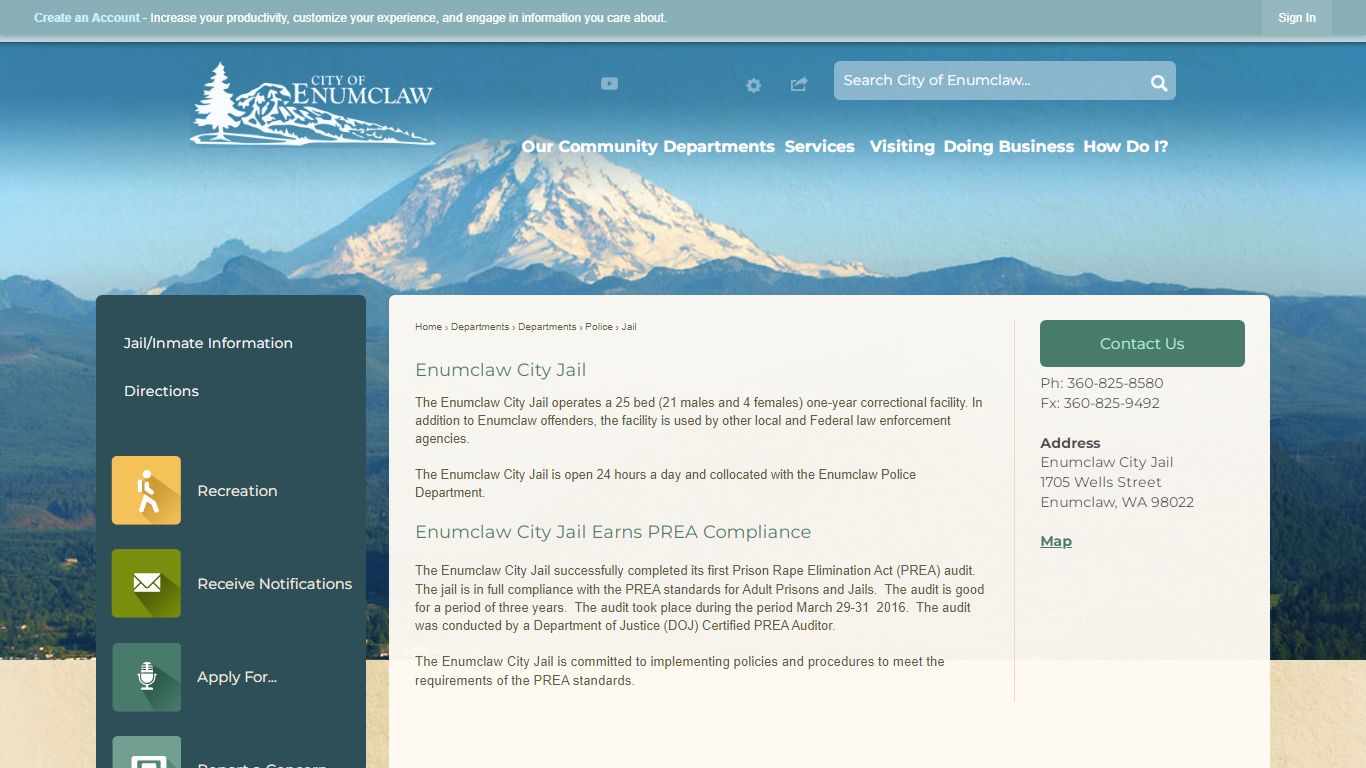 Enumclaw City Jail | Enumclaw, WA - Official Website